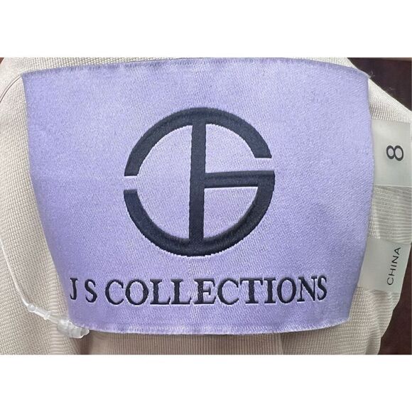 JS COLLECTIONS Angela Keyhole Midi Cocktail in Champagne NWT Size 8 - Picture 5 of 6